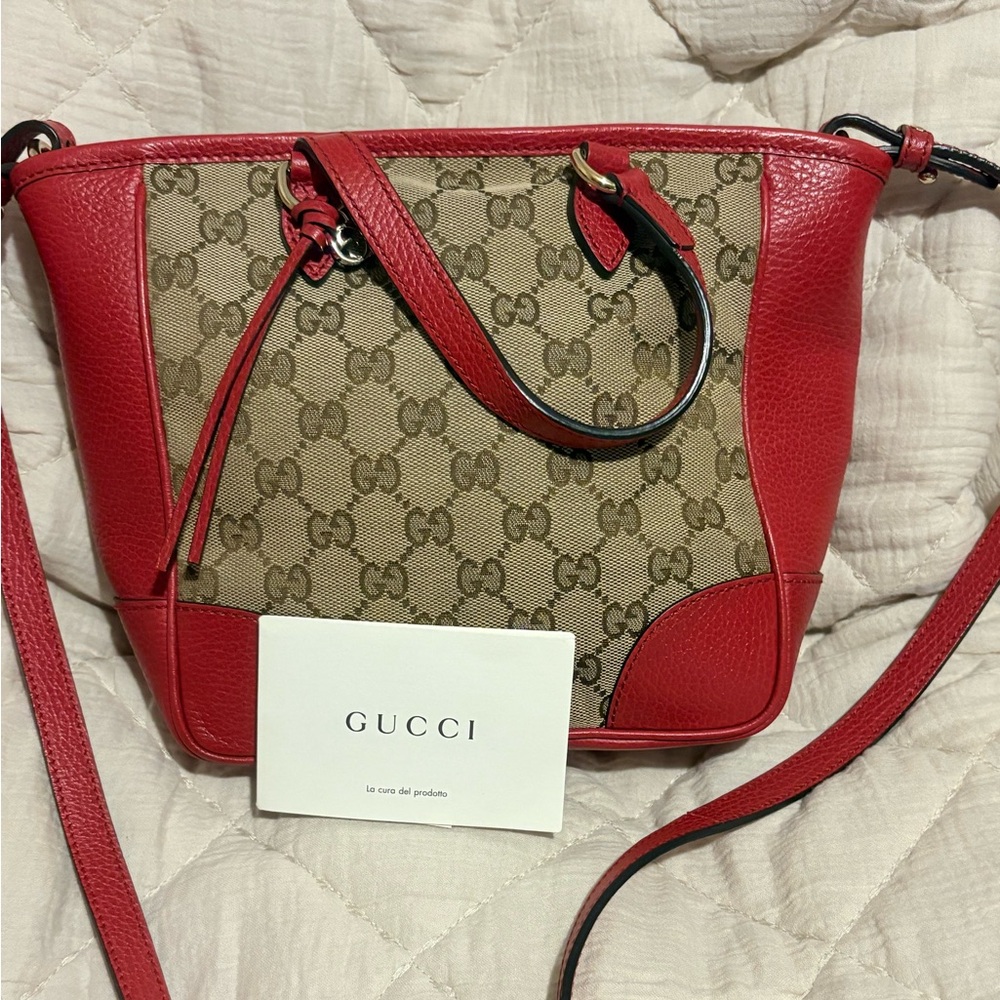 Gucci Red and Tan Crossbody Bag